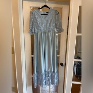 SHEIN Lantern Sleeve Maxi Dress